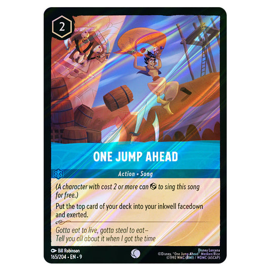 One Jump Ahead 165/204 card from the Lorcana set Fabled
