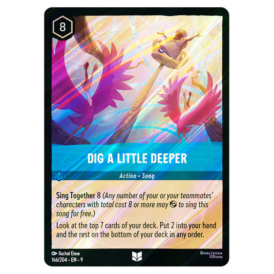 Dig a Little Deeper 166/204 card from the Lorcana set Fabled