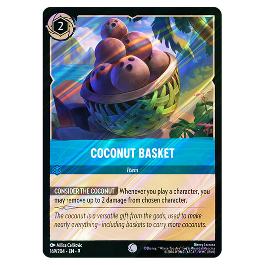 Coconut Basket 169/204 card from the Lorcana set Fabled