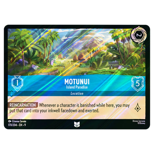 Motunui - Island Paradise 170/204 card from the Lorcana set Fabled