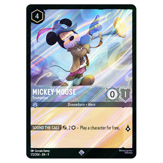 Mickey Mouse - Trumpeter 172/204 card from the Lorcana set Fabled