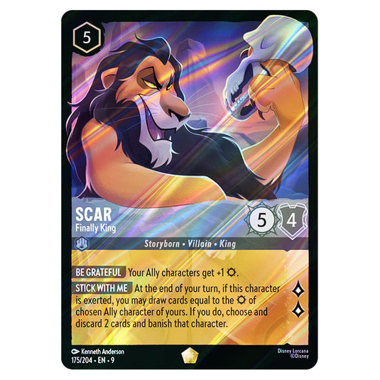 Scar - Finally King 175/204 card from the Lorcana set Fabled