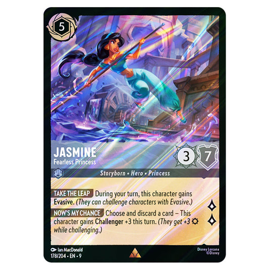 Jasmine - Fearless Princess 178/204 card from the Lorcana set Fabled