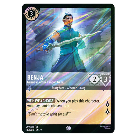 Benja - Guardian of the Dragon Gem 180/204 card from the Lorcana set Fabled