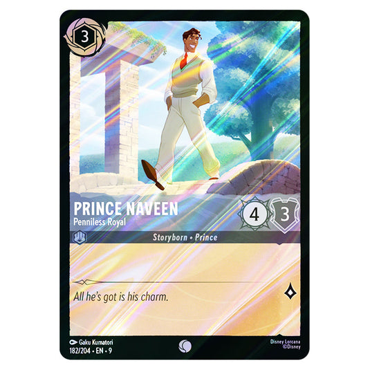 Prince Naveen - Penniless Royal 182/204 card from the Lorcana set Fabled