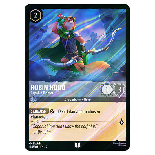 Robin Hood - Capable Fighter 184/204 card from the Lorcana set Fabled