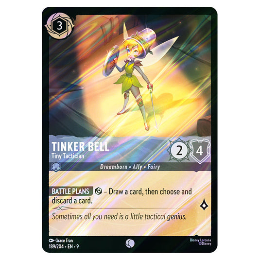 Tinker Bell - Tiny Tactician 189/204 card from the Lorcana set Fabled