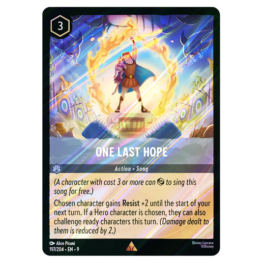 One Last Hope 197/204 card from the Lorcana set Fabled