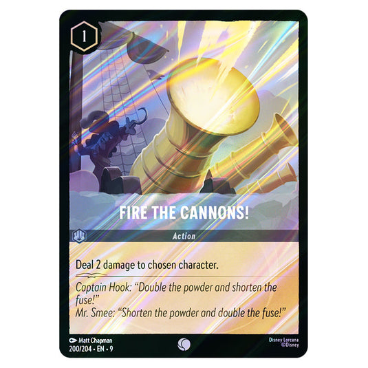 Fire the Cannons! 200/204 card from the Lorcana set Fabled