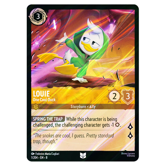 Louie - One Cool Duck 1/204 card from the Lorcana set Reign of Jafar