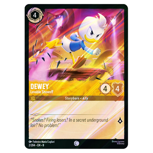 Dewey - Lovable Showoff 2/204 card from the Lorcana set Reign of Jafar