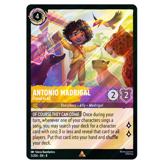 Antonio Madrigal - Friend to All 5/204 card from the Lorcana set Reign of Jafar