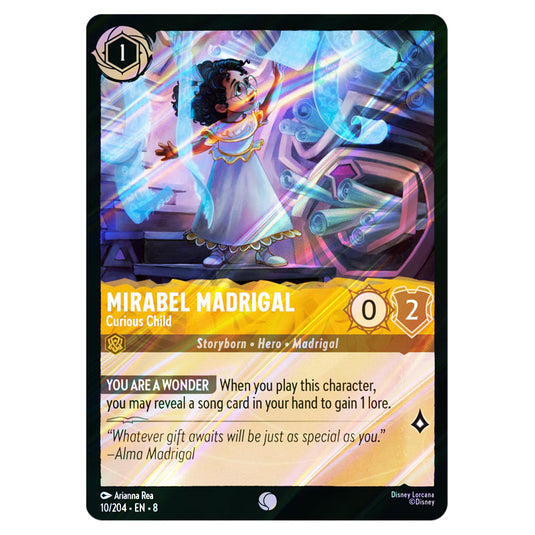 Mirabel Madrigal - Curious Child 10/204 card from the Lorcana set Reign of Jafar