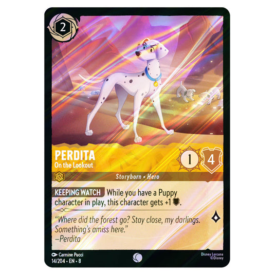 Perdita - On the Lookout 14/204 card from the Lorcana set Reign of Jafar