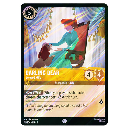 Darling Dear - Beloved Wife 16/204 card from the Lorcana set Reign of Jafar