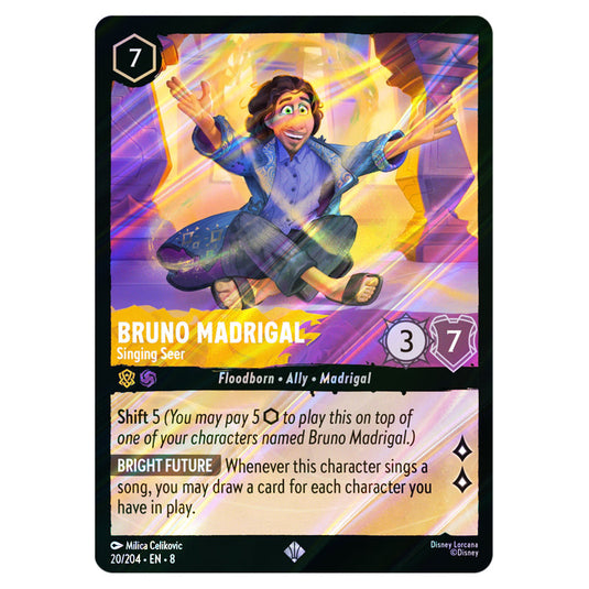 Bruno Madrigal - Singing Seer 20/204 card from the Lorcana set Reign of Jafar