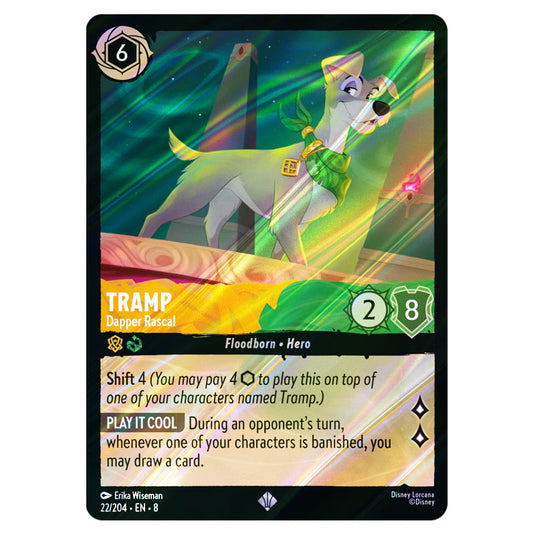 Tramp - Dapper Rascal 22/204 card from the Lorcana set Reign of Jafar
