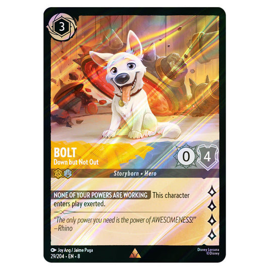 Bolt - Down but Not Out 29/204 card from the Lorcana set Reign of Jafar