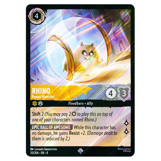 Rhino - Power Hamster 30/204 card from the Lorcana set Reign of Jafar