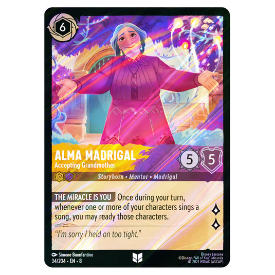 Alma Madrigal - Accepting Grandmother 34/204 card from the Lorcana set Reign of Jafar
