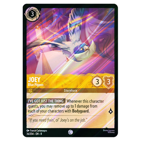 Joey - Blue Pigeon 36/204 card from the Lorcana set Reign of Jafar