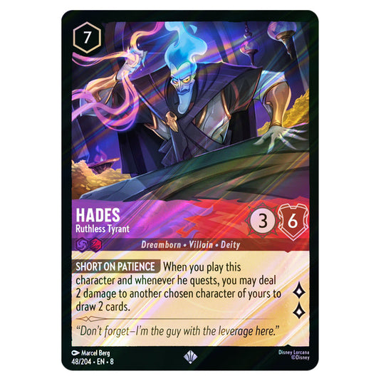 Hades - Ruthless Tyrant 48/204 card from the Lorcana set Reign of Jafar