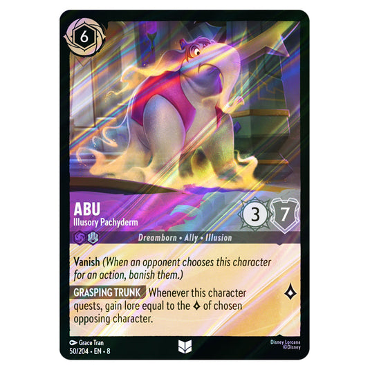 Abu - Illusory Pachyderm 50/204 card from the Lorcana set Reign of Jafar