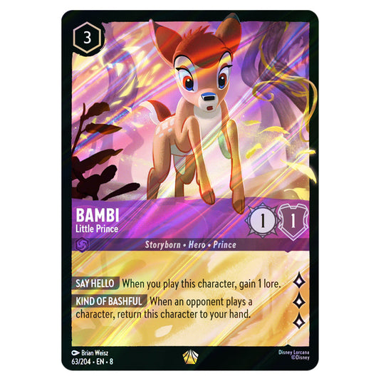 Bambi - Little Prince 63/204 card from the Lorcana set Reign of Jafar