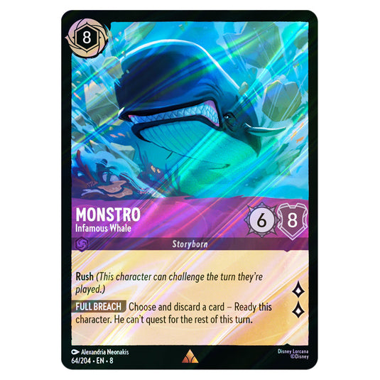 Monstro - Infamous Whale 64/204 card from the Lorcana set Reign of Jafar