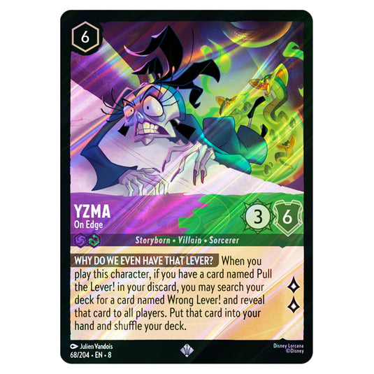 Yzma - On Edge 68/204 card from the Lorcana set Reign of Jafar
