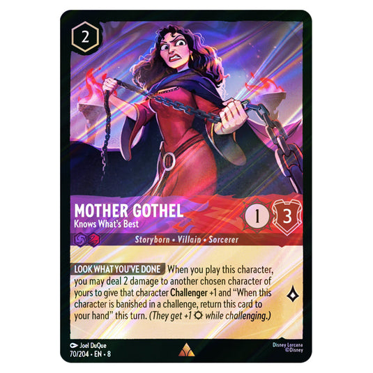Mother Gothel - Knows What's Best 70/204 card from the Lorcana set Reign of Jafar