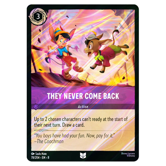 They Never Come Back 78/204 card from the Lorcana set Reign of Jafar
