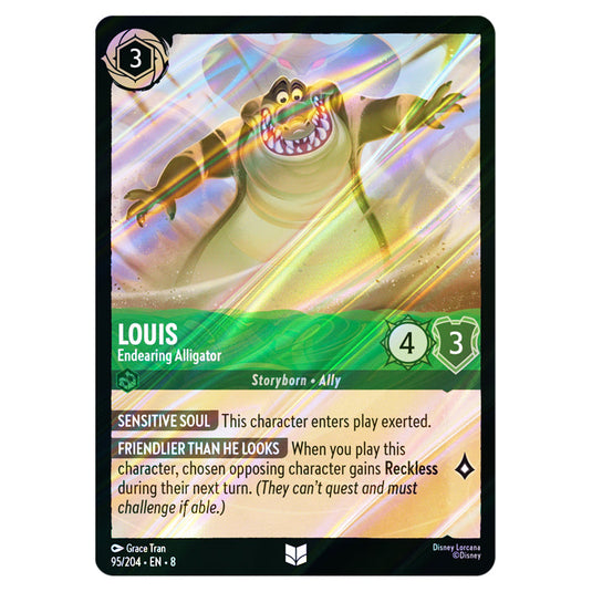 Louis - Endearing Alligator 95/204 card from the Lorcana set Reign of Jafar