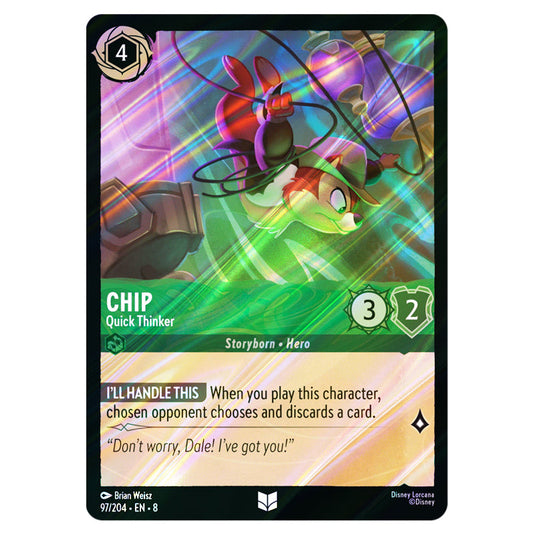 Chip - Quick Thinker 97/204 card from the Lorcana set Reign of Jafar