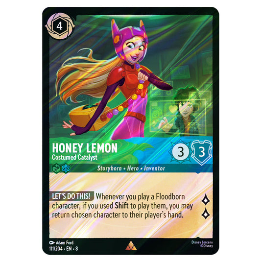 Honey Lemon - Costumed Catalyst 111/204 card from the Lorcana set Reign of Jafar