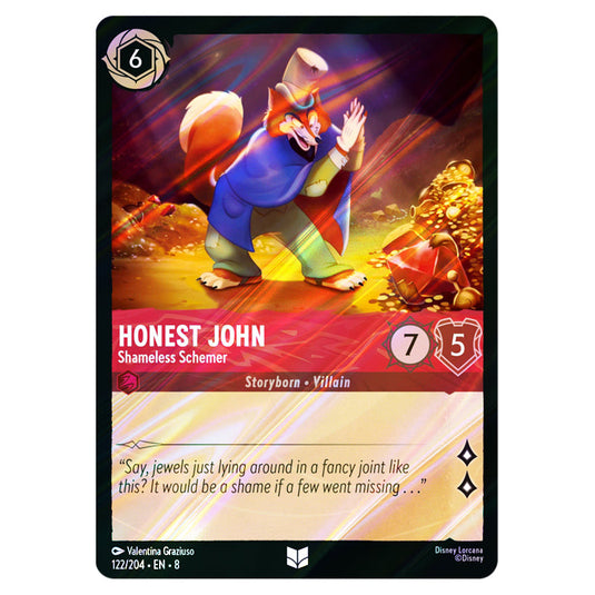 Honest John - Shameless Schemer 122/204 card from the Lorcana set Reign of Jafar