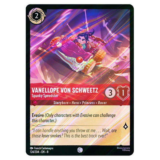 Vanellope von Schweetz - Spunky Speedster 124/204 card from the Lorcana set Reign of Jafar