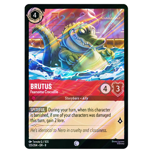 Brutus - Fearsome Crocodile 125/204 card from the Lorcana set Reign of Jafar