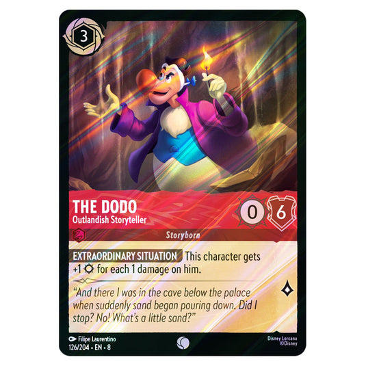 The Dodo - Outlandish Storyteller 126/204 card from the Lorcana set Reign of Jafar