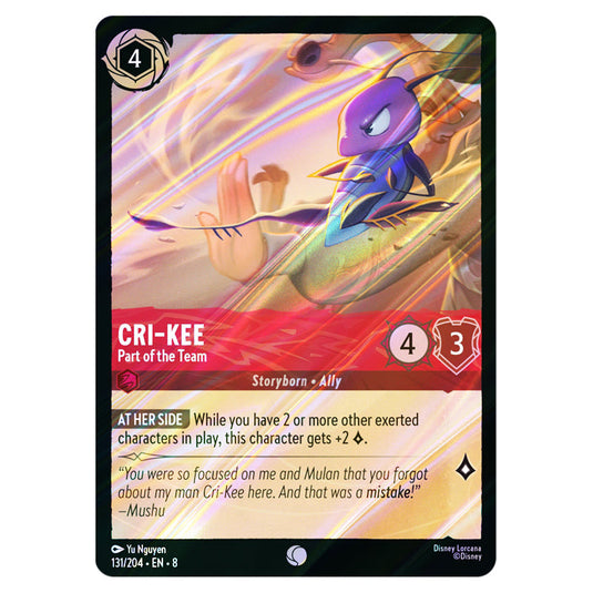 Cri‐Kee - Part of the Team 131/204 card from the Lorcana set Reign of Jafar