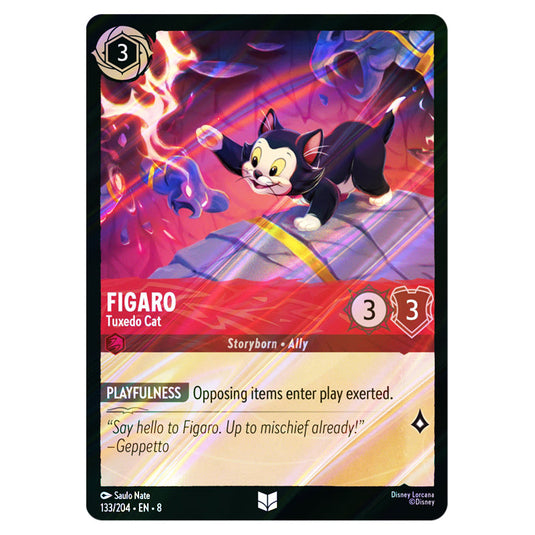 Figaro - Tuxedo Cat 133/204 card from the Lorcana set Reign of Jafar