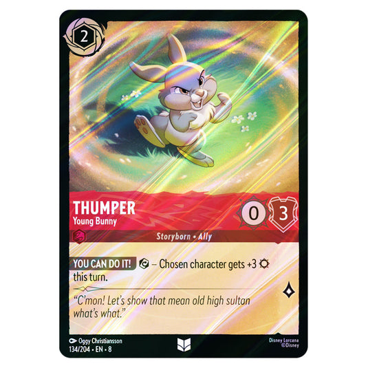 Thumper - Young Bunny 134/204 card from the Lorcana set Reign of Jafar