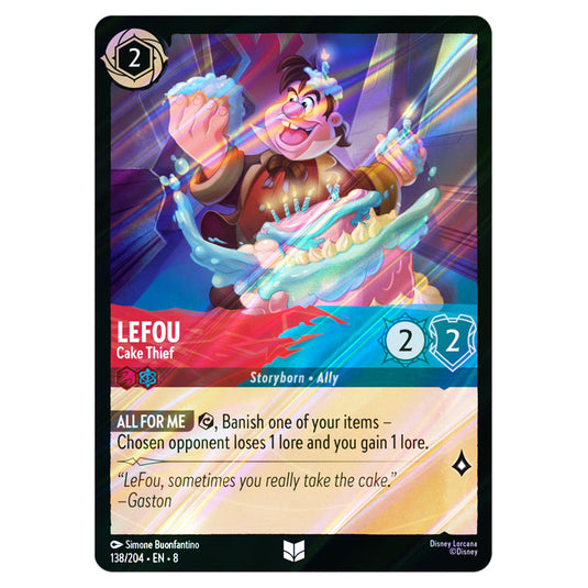 LeFou - Cake Thief 138/204 card from the Lorcana set Reign of Jafar