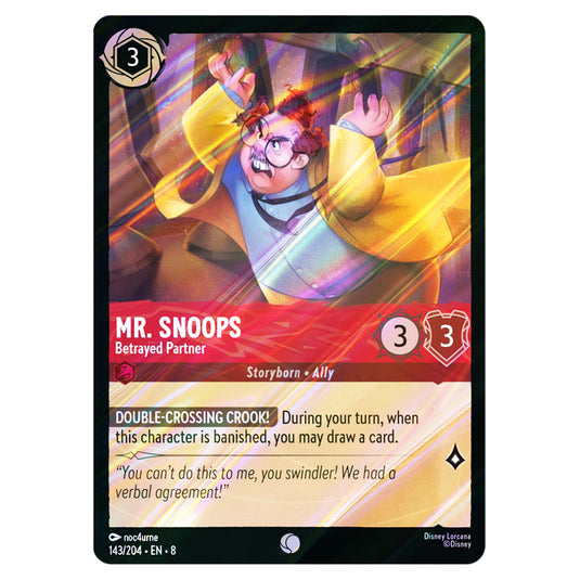 Mr. Snoops - Betrayed Partner 143/204 card from the Lorcana set Reign of Jafar