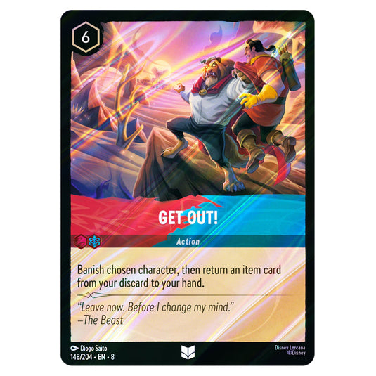 Get Out! 148/204 card from the Lorcana set Reign of Jafar