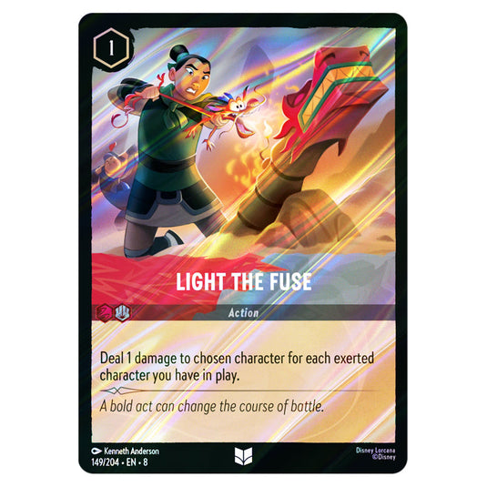 Light the Fuse 149/204 card from the Lorcana set Reign of Jafar