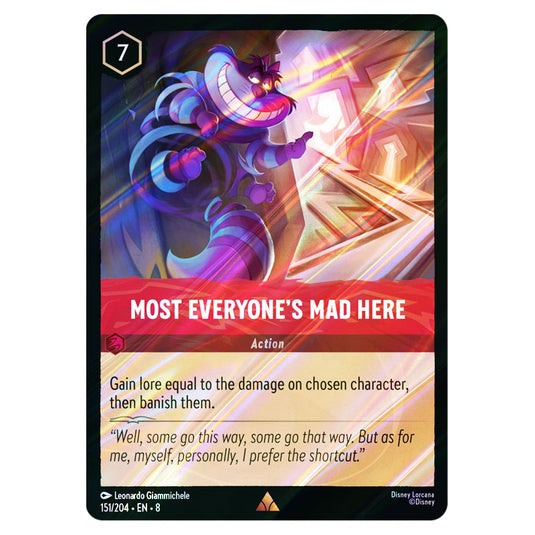 Most Everyone's Mad Here 151/204 card from the Lorcana set Reign of Jafar