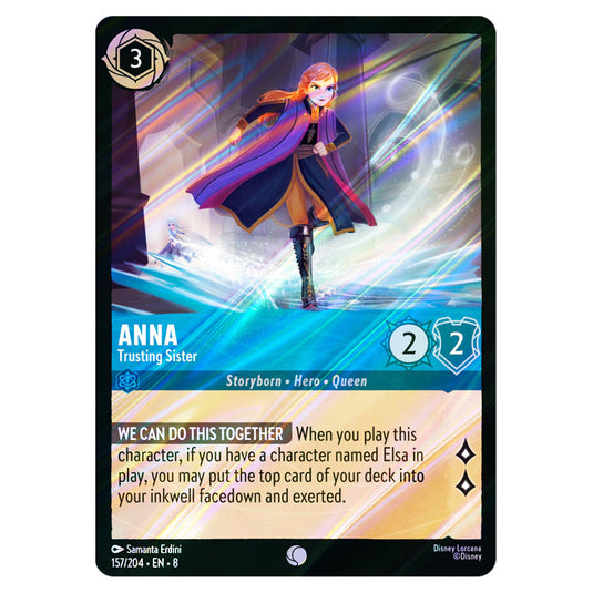 Anna - Trusting Sister 157/204 card from the Lorcana set Reign of Jafar