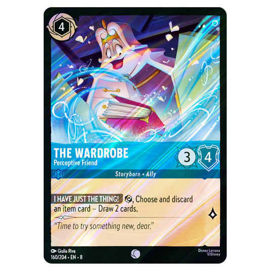 The Wardrobe - Perceptive Friend 160/204 card from the Lorcana set Reign of Jafar