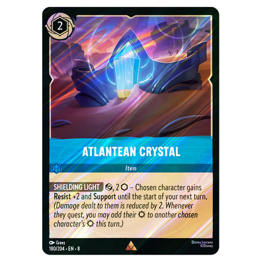 Atlantean Crystal 180/204 card from the Lorcana set Reign of Jafar